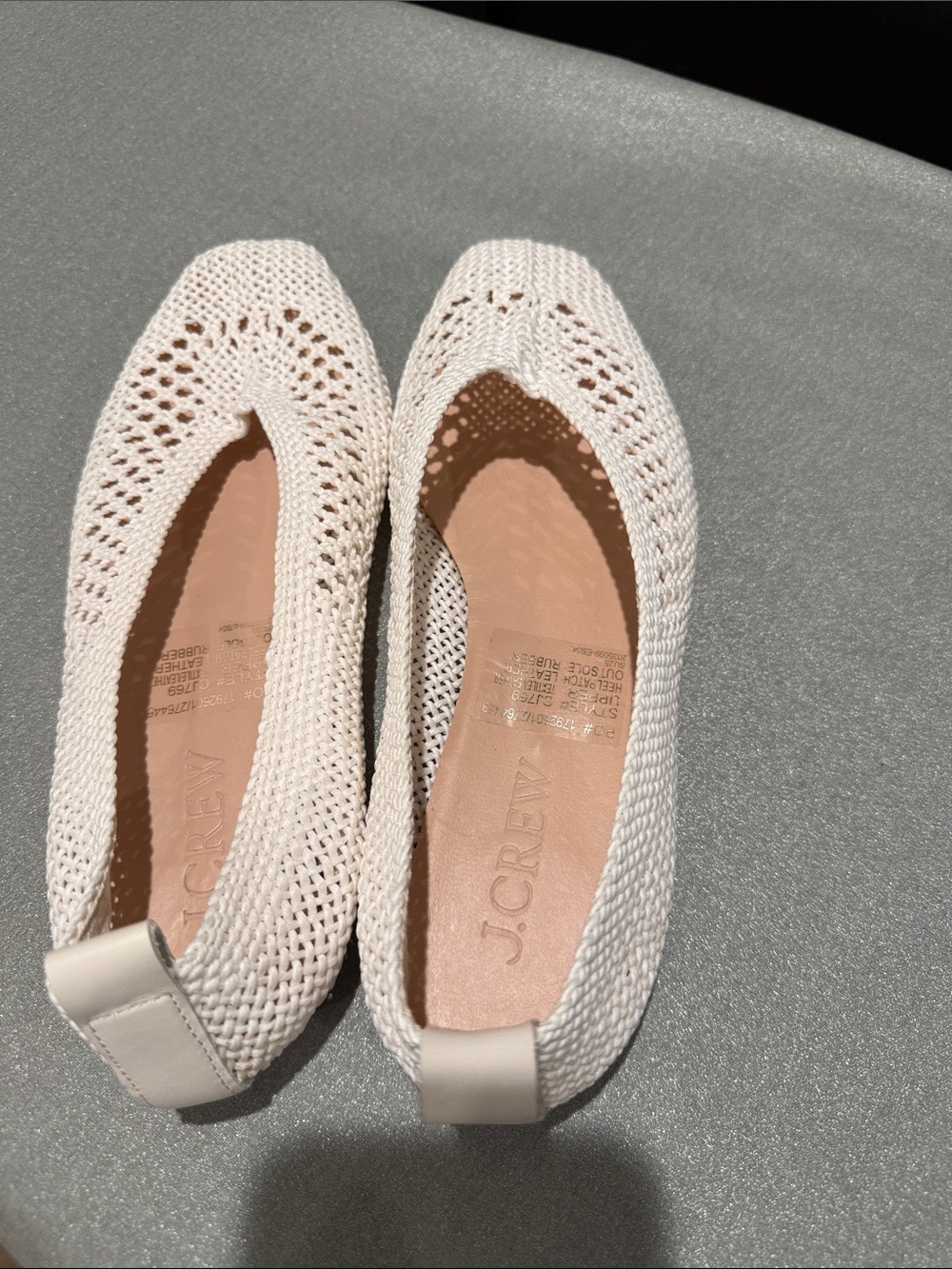 J. Crew Cream Knit Ballet Flats